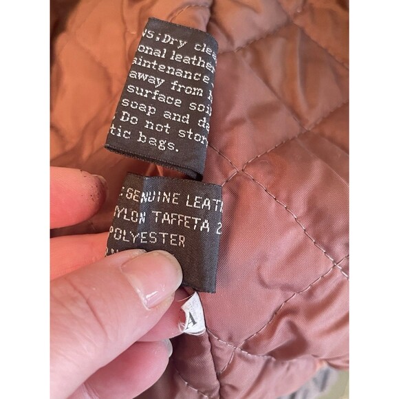 VTG Members Only Genuine Leather Bomber Jacket Brown Men’s 42 Classic Biker - Picture 8 of 12